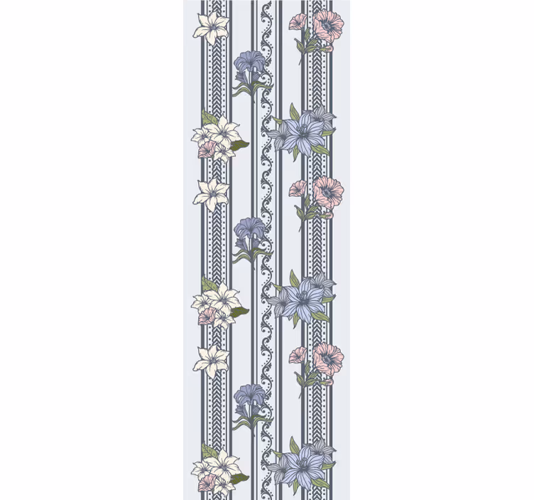 Blommigt randmotiv Tapet blommor - Tenstickers