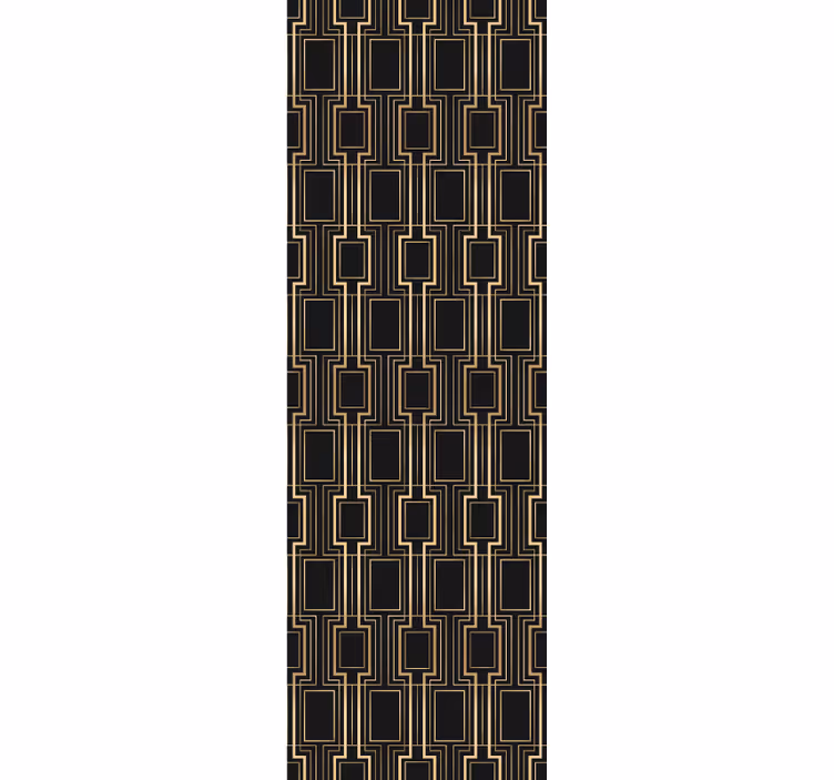 Gyllene och svart deco triangel tapeter - Tenstickers