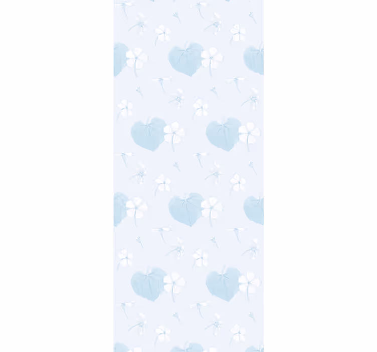 Blått mjukt motiv Tapet blommor - Tenstickers