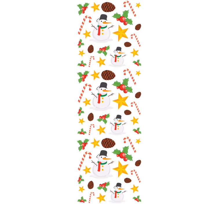 Snögubbar mönster med godis jul tapeter - Tenstickers