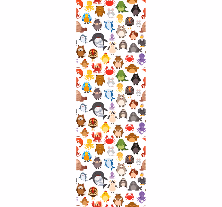 Vilda djur i färger djungel tapeter - Tenstickers