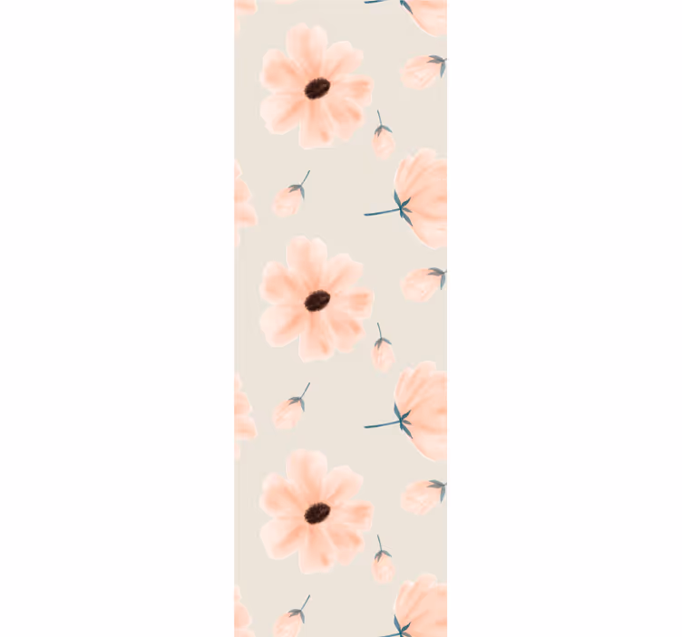 Blommor aquarelle mönster på beige tapeter - Tenstickers