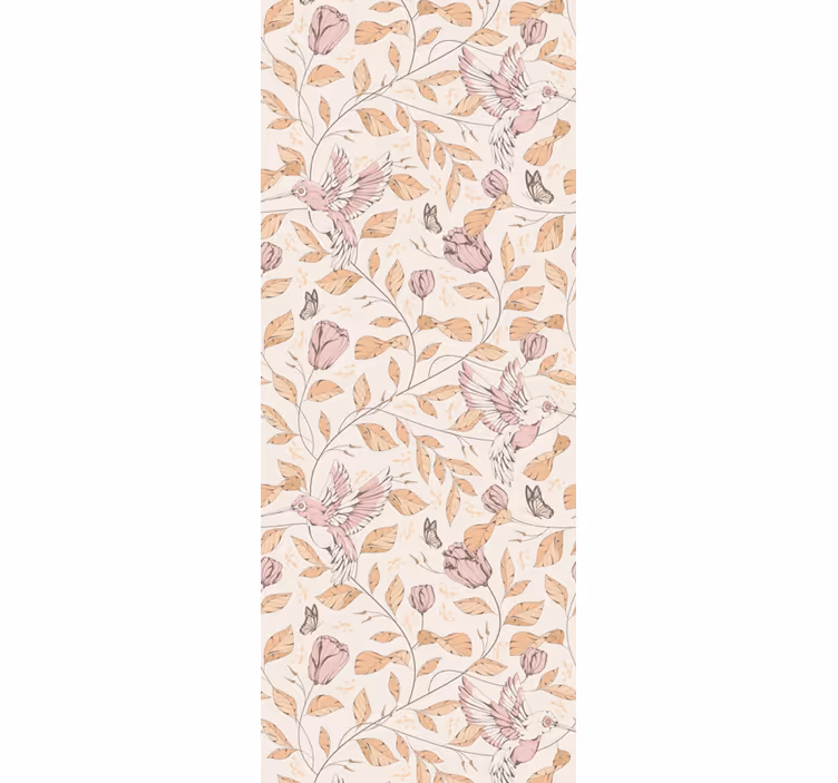 Tulpaner mönster beige färger blomma tapeter - Tenstickers