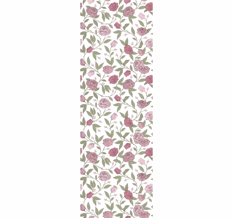 Ljusrosa vintage rosor blomma tapeter - Tenstickers
