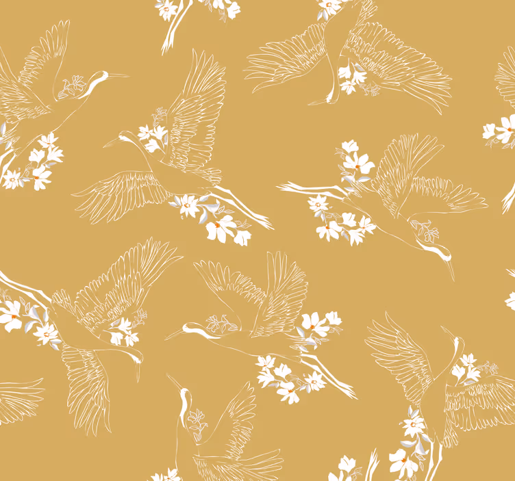Tapeter för japanska blommor och fåglar - Tenstickers