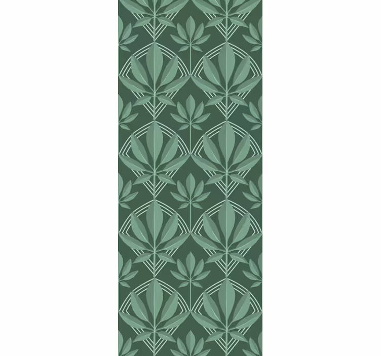 Art deco liten flaska gröna blad tapeter - Tenstickers