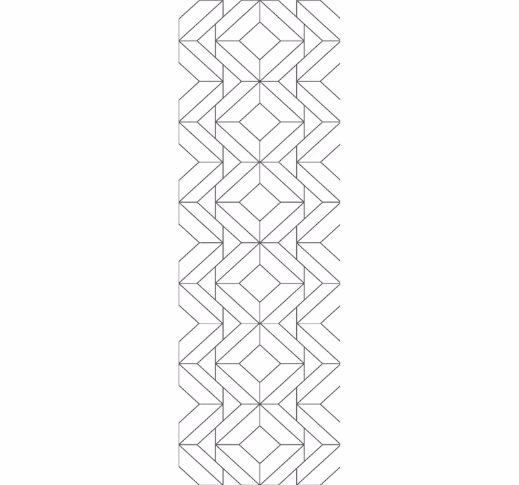 Vit japandi geometriskt mönster tapet - Tenstickers