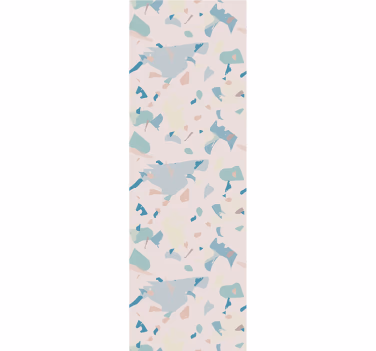 Blå och beige terrazzo abstrakt tapet - Tenstickers