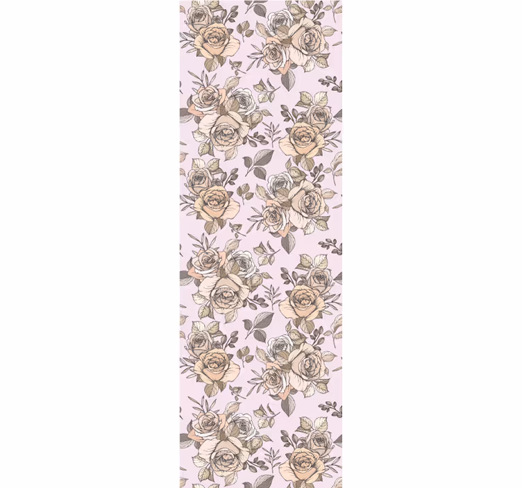 Ros vintage mönster Tapet blommor - Tenstickers