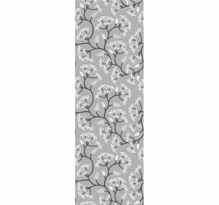 Grått grenmönster Tapet blommor - Tenstickers