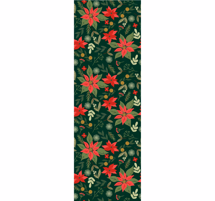 Festligt blommönster Tapet jul - Tenstickers