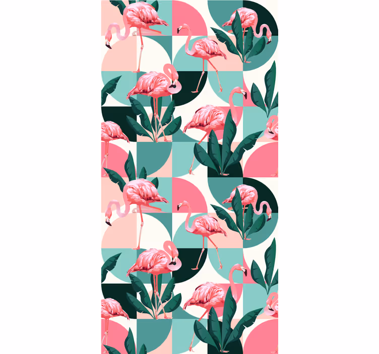 Flamingo tropiskt mönster Tapet djungel - Tenstickers