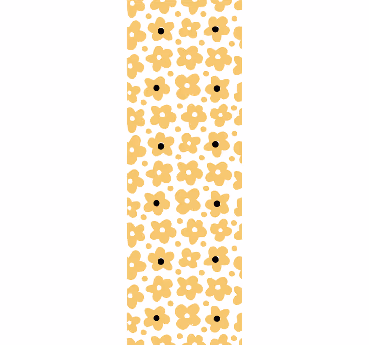 Gul abstrakt blommönster barn tapeter - Tenstickers