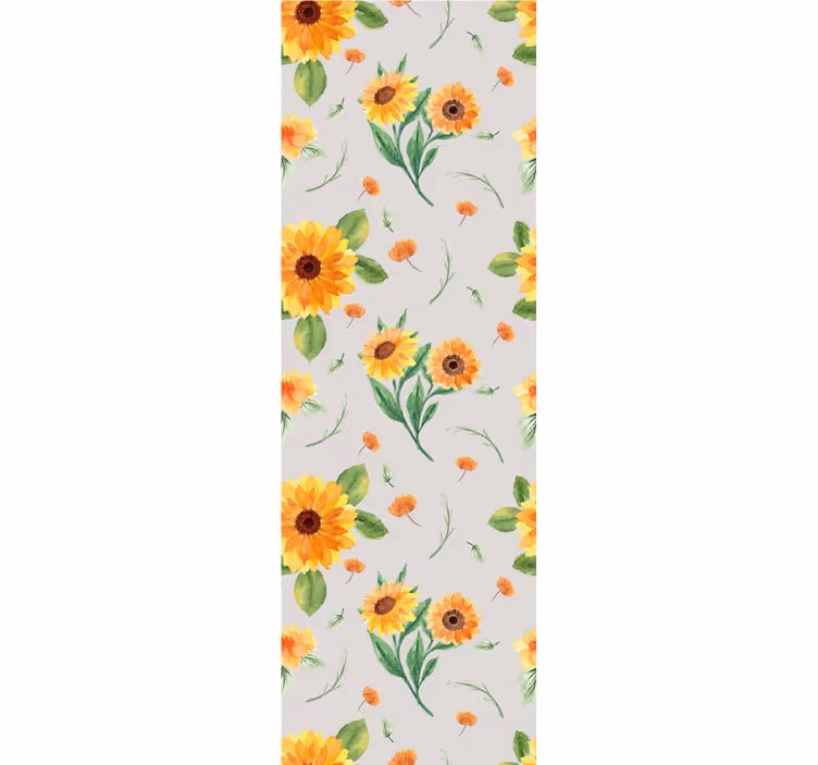 Solros akvarell blommönster tapeter - Tenstickers