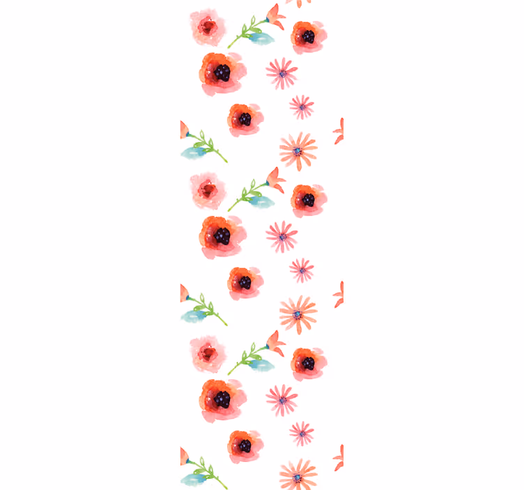 Enkelt rosa blommönster Tapet blommor - Tenstickers