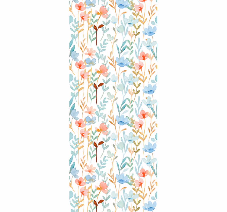 Aquarella minimalistiskt mönster Tapet blommor - Tenstickers