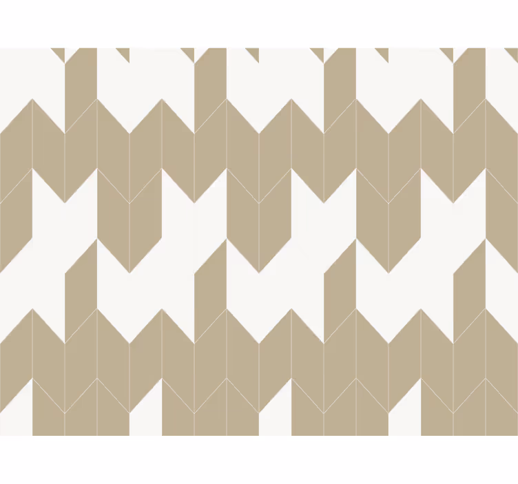 Vit och beige tapet med geometriskt mönster - Tenstickers