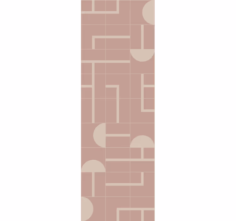 Tapet geometriska former beige mjuka former - Tenstickers