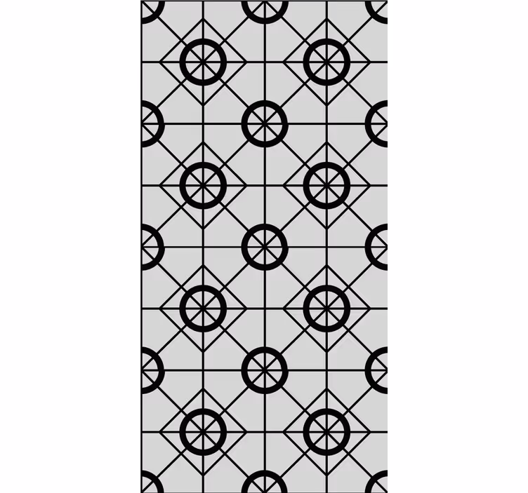 Geometriskt svart mönster Tapet plattor - Tenstickers