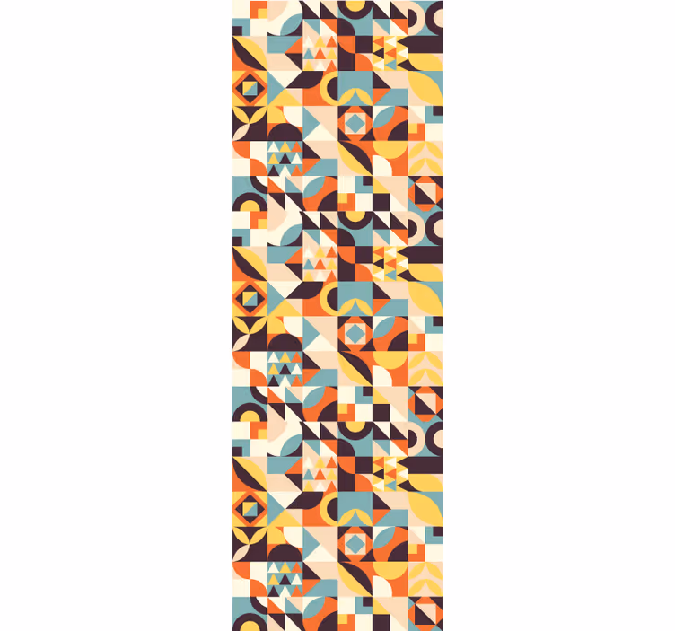 Retro färgad mosaik tapet geometriska former - Tenstickers