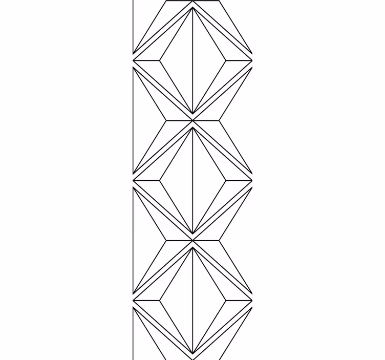 Geometrisk svartvit fyrkantig tapet - Tenstickers