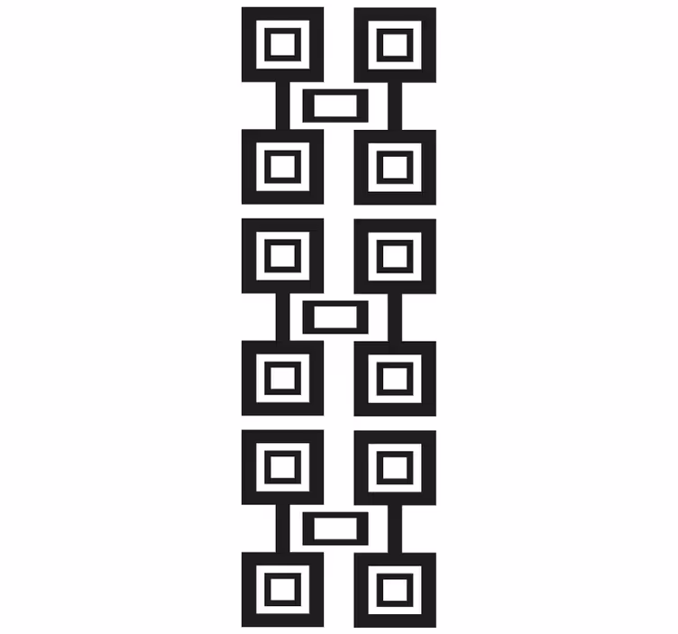 Svart och vit fyrkantig arrangemang tapet geometriska former - Tenstickers