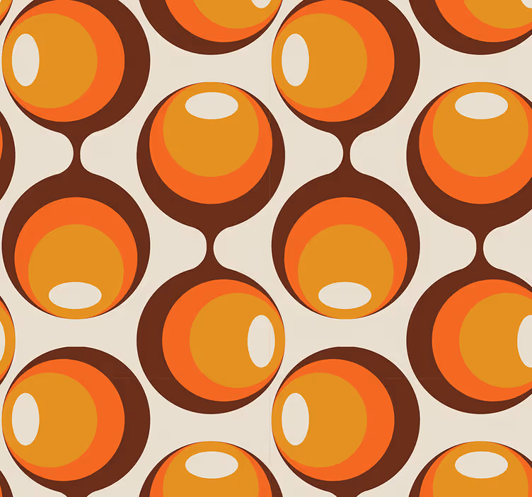 Halvavlång design, 70-talsstil Tapet andra vintage - Tenstickers