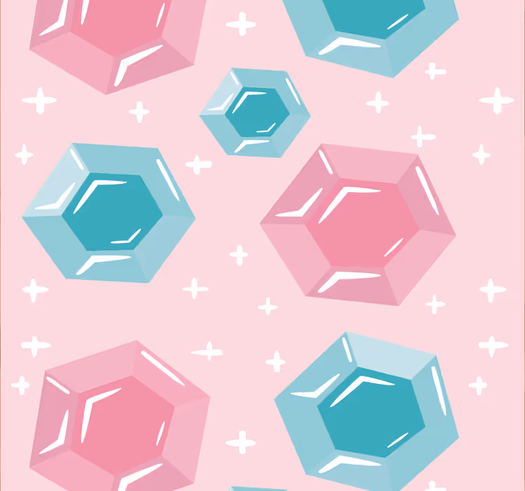 Geometriska juveltonade ädelstenar barn tapet - Tenstickers