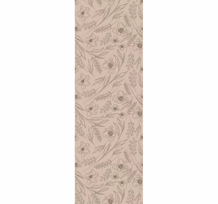 Taupe blommig Tapet blommor - Tenstickers