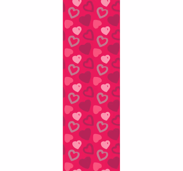 Fucsia hjärtan rosa tapet - Tenstickers