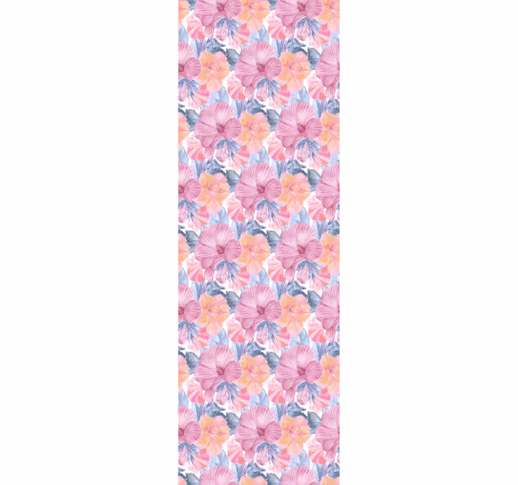 Akvarell malva blomma tapeter - Tenstickers