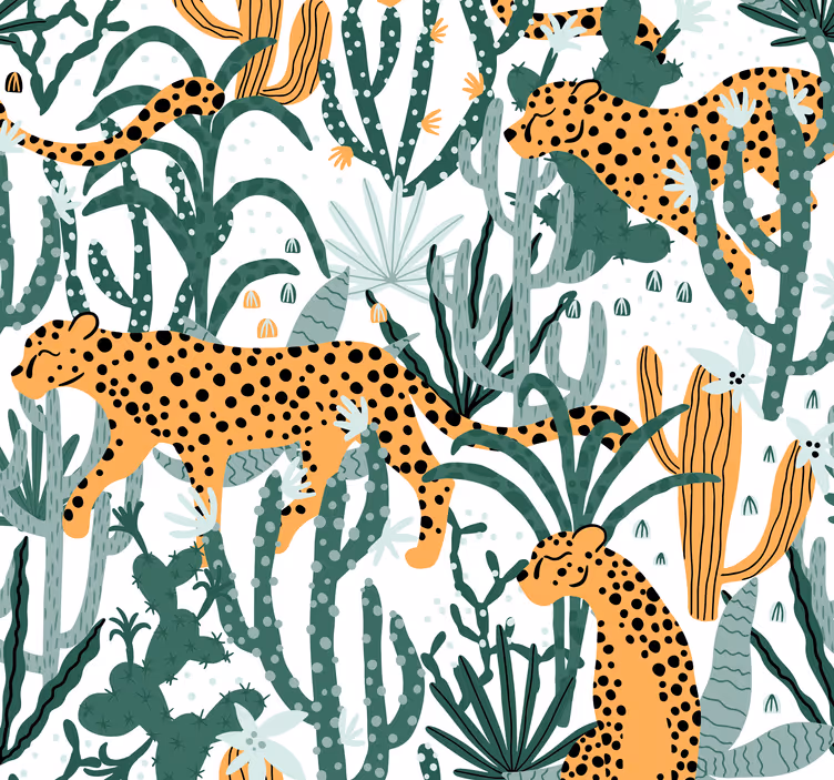 Leopard i djungeln på tapet - Tenstickers