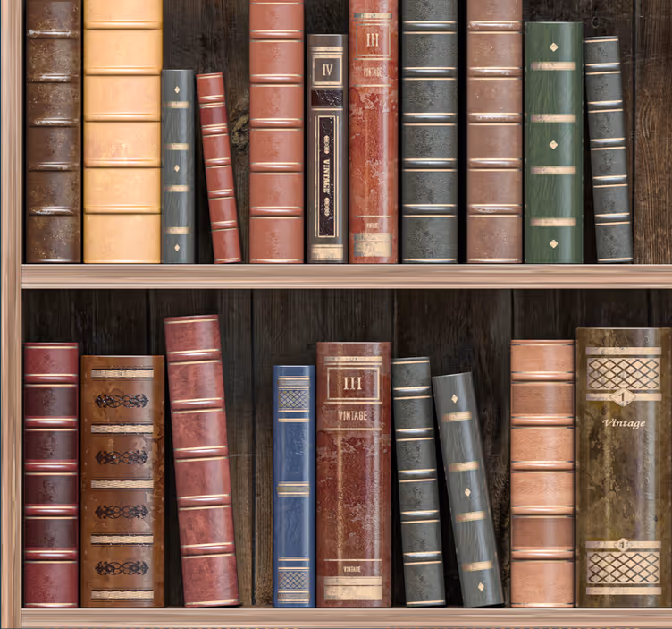 Biblioteks böcker Tapet til kontor - Tenstickers