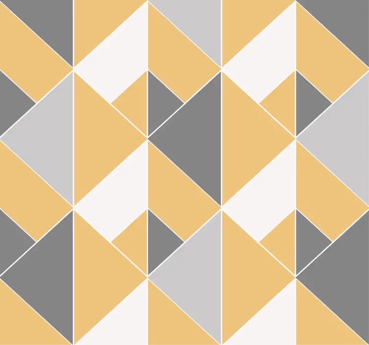 Gult och grått mönster Tapet trianglar - Tenstickers