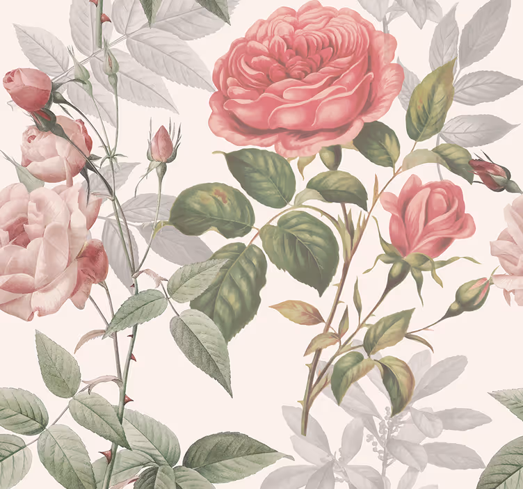 Stora rosor tapet för sänggavel - Tenstickers