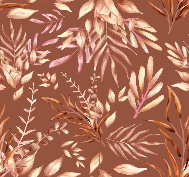 Tropiska växter terracotta tapet - Tenstickers