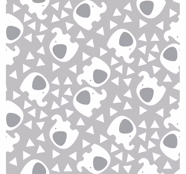 Elefant med trianglar Bebis tapet - Tenstickers