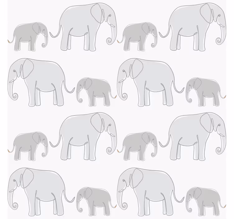Minimalistiska elefanter barn tapet - Tenstickers