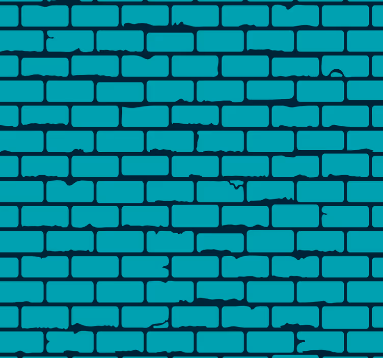 Illusion av blågrön tegelsten Tapet tegelstenar - Tenstickers