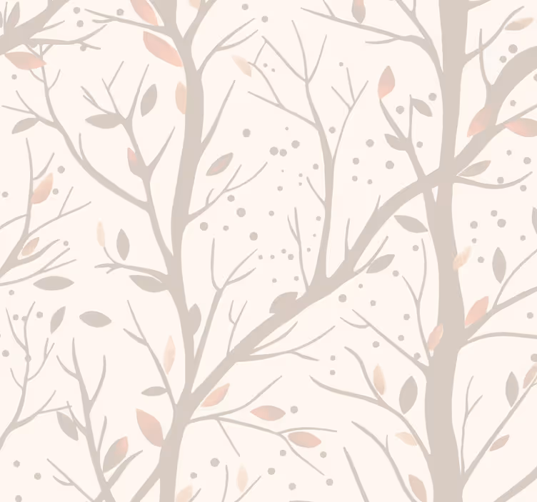 Beige stora grenar Bebis tapet - Tenstickers