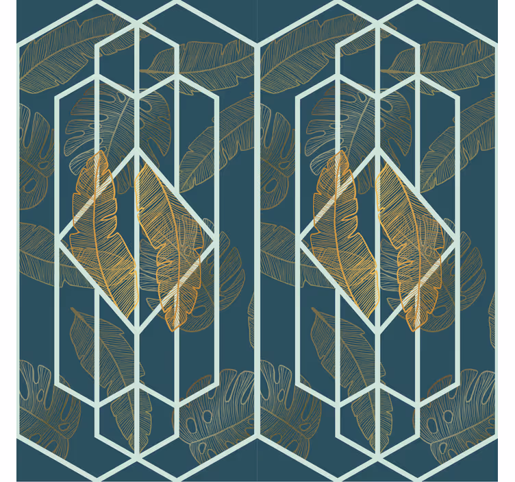 Tropisk design geometriska tapeter - Tenstickers