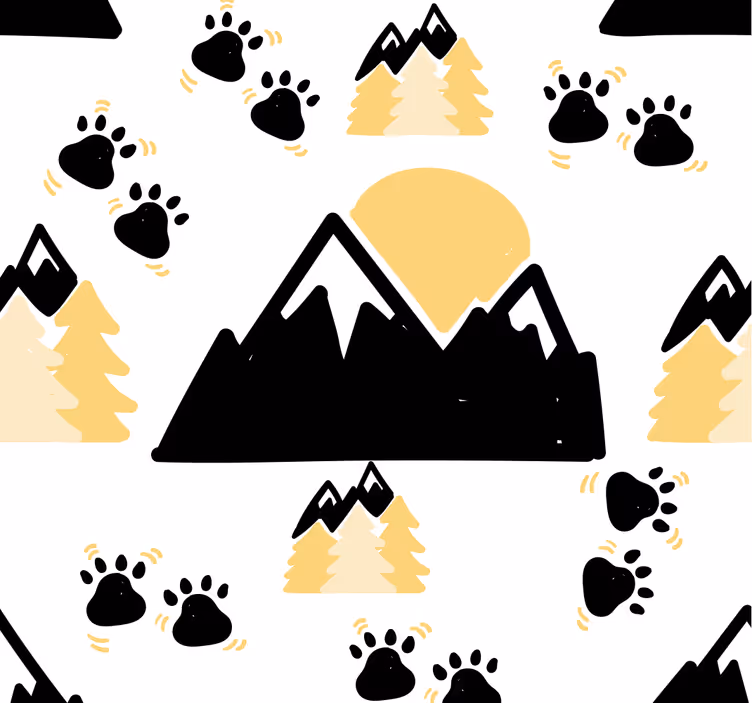 Berg och hundspår Bebis tapet - Tenstickers