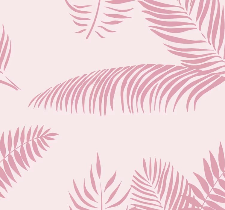 Stora palmblad Rosa tapet - Tenstickers