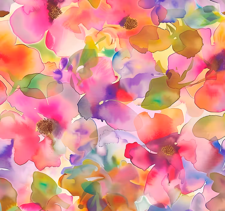 Flerfärgade blommor design Biljetter tapet - Tenstickers
