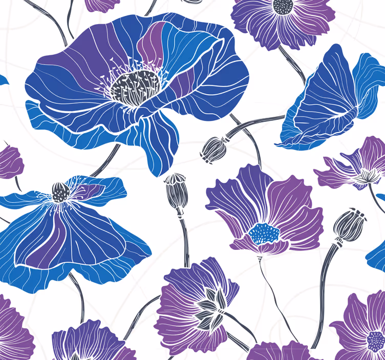 Blommig blomscen Tapet blommor - Tenstickers