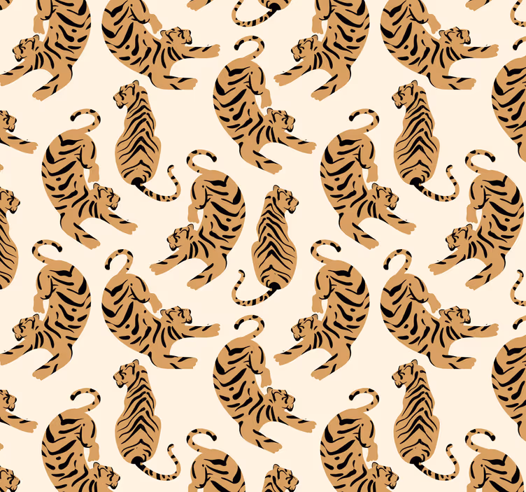 Barns tigerritningar djur tapeter - Tenstickers