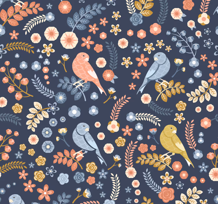 Nordisk stil emily blommor natur tapet - Tenstickers