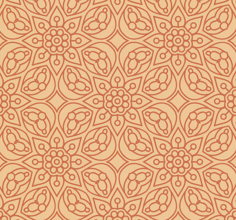 Vintage mandala element blommiga tapeter - Tenstickers