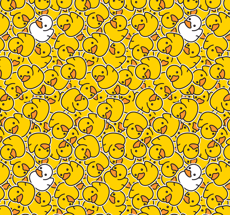 Olika söta vita ankor modern tapet - Tenstickers