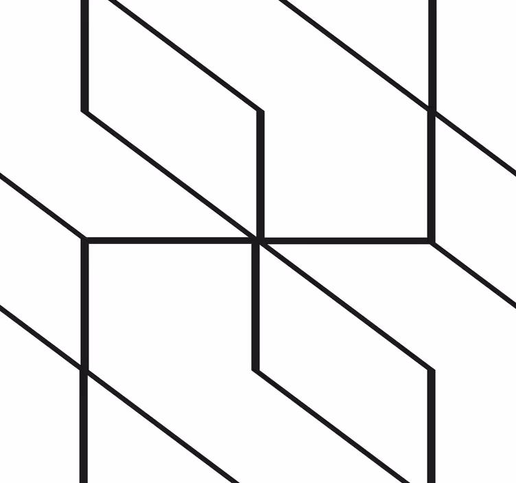 Geometriska hexagon linje mönster tapet - Tenstickers